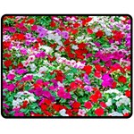 Colorful Petunia Flowers Double Sided Fleece Blanket (Medium)  58.8 x47.4  Blanket Front