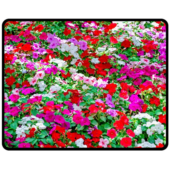 Colorful Petunia Flowers Double Sided Fleece Blanket (Medium) 