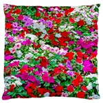 Colorful Petunia Flowers Large Flano Cushion Case (One Side) Front