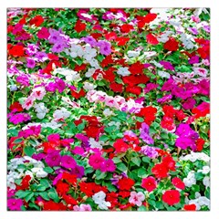 Colorful Petunia Flowers Large Satin Scarf (Square)