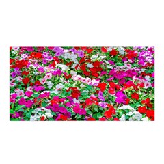 Colorful Petunia Flowers Satin Wrap