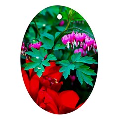 Bleeding Heart Flowers Ornament (oval) by FunnyCow