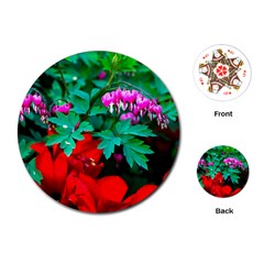 Bleeding Heart Flowers Playing Cards (round)  by FunnyCow