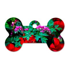 Bleeding Heart Flowers Dog Tag Bone (one Side) by FunnyCow