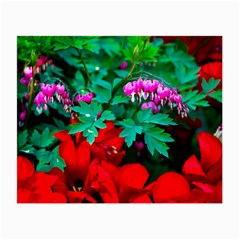 Bleeding Heart Flowers Small Glasses Cloth (2-side) by FunnyCow