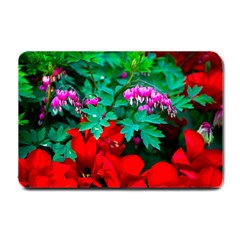 Bleeding Heart Flowers Small Doormat  by FunnyCow