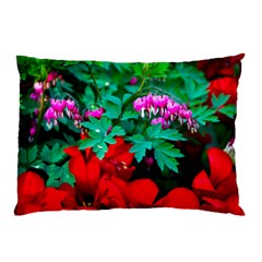 Bleeding Heart Flowers Pillow Case by FunnyCow