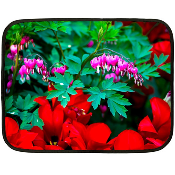 Bleeding Heart Flowers Fleece Blanket (Mini)