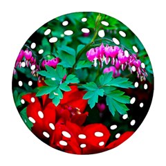 Bleeding Heart Flowers Round Filigree Ornament (two Sides) by FunnyCow