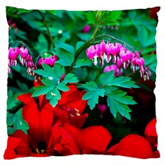 Bleeding Heart Flowers Large Cushion Case (one Side) by FunnyCow