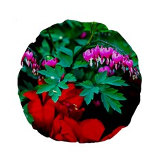 Bleeding Heart Flowers Standard 15  Premium Round Cushions by FunnyCow