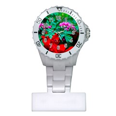 Bleeding Heart Flowers Plastic Nurses Watch by FunnyCow