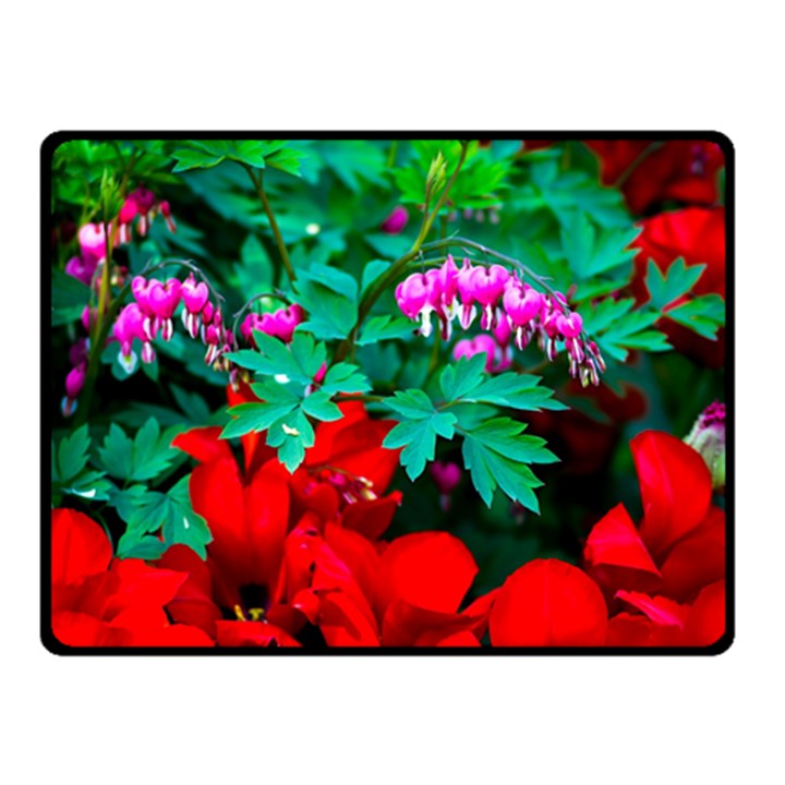 Bleeding Heart Flowers Double Sided Fleece Blanket (Small) 