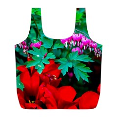 Bleeding Heart Flowers Full Print Recycle Bags (l)  by FunnyCow