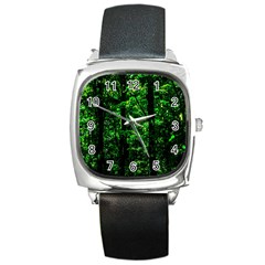 Emerald Forest Square Metal Watch by FunnyCow