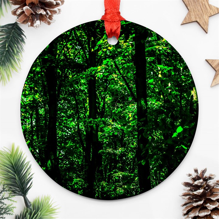 Emerald Forest Round Ornament (Two Sides)