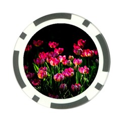 Pink Tulips Dark Background Poker Chip Card Guard (10 Pack) by FunnyCow