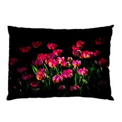 Pink Tulips Dark Background Pillow Case (two Sides) by FunnyCow