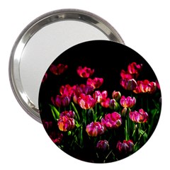 Pink Tulips Dark Background 3  Handbag Mirrors by FunnyCow