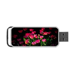 Pink Tulips Dark Background Portable Usb Flash (two Sides) by FunnyCow