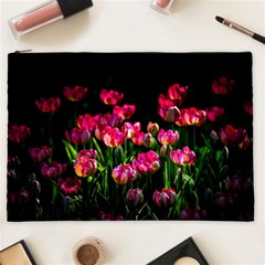 Pink Tulips Dark Background Cosmetic Bag (xxl) by FunnyCow