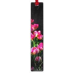 Pink Tulips Dark Background Large Book Marks by FunnyCow