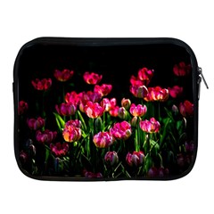 Pink Tulips Dark Background Apple Ipad 2/3/4 Zipper Cases by FunnyCow