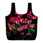 Pink Tulips Dark Background Full Print Recycle Bags (L)  Front