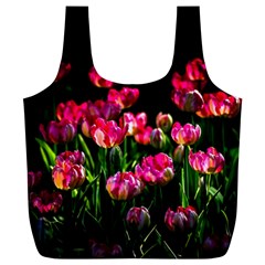 Pink Tulips Dark Background Full Print Recycle Bags (l)  by FunnyCow