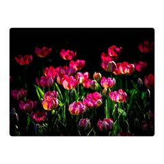 Pink Tulips Dark Background Double Sided Flano Blanket (mini)  by FunnyCow