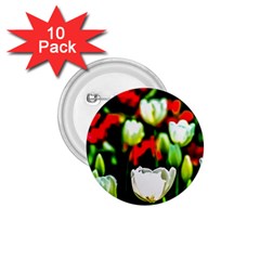 White And Red Sunlit Tulips 1 75  Buttons (10 Pack) by FunnyCow