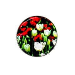 White And Red Sunlit Tulips Hat Clip Ball Marker (4 Pack) by FunnyCow