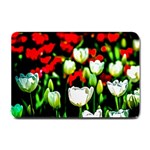 White And Red Sunlit Tulips Small Doormat  24 x16  Door Mat