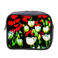 White And Red Sunlit Tulips Mini Toiletries Bag 2-side by FunnyCow