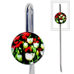 White And Red Sunlit Tulips Book Mark by FunnyCow