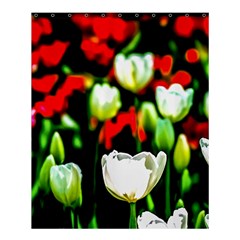 White And Red Sunlit Tulips Shower Curtain 60  X 72  (medium)  by FunnyCow