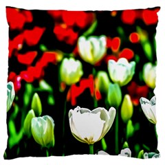 White And Red Sunlit Tulips Standard Flano Cushion Case (two Sides) by FunnyCow