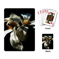 Two White Magnolia Flowers Playing Card by FunnyCow