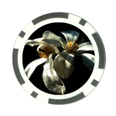 Two White Magnolia Flowers Poker Chip Card Guard (10 Pack) by FunnyCow