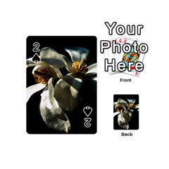 Two White Magnolia Flowers Playing Cards 54 (mini)  by FunnyCow