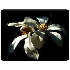 Two White Magnolia Flowers Double Sided Fleece Blanket (large)  by FunnyCow