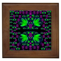 Fantasy Flowers In Moonlight Serenades Framed Tiles by pepitasart