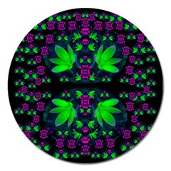 Fantasy Flowers In Moonlight Serenades Magnet 5  (round)