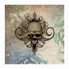 Awesome Creepy Skull With  Wings Medium Glasses Cloth by FantasyWorld7