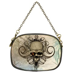 Awesome Creepy Skull With  Wings Chain Purses (two Sides)  by FantasyWorld7