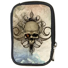 Awesome Creepy Skull With  Wings Compact Camera Cases by FantasyWorld7