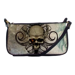 Awesome Creepy Skull With  Wings Shoulder Clutch Bags by FantasyWorld7