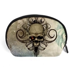 Awesome Creepy Skull With  Wings Accessory Pouches (large)  by FantasyWorld7