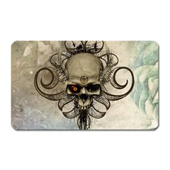 Awesome Creepy Skull With  Wings Magnet (rectangular) by FantasyWorld7