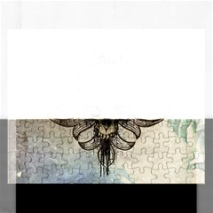 Awesome Creepy Skull With  Wings Rectangular Jigsaw Puzzl by FantasyWorld7